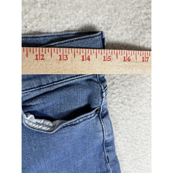Theory Brand Jeans Womens 30x25 Blue Slim Straight Crop Medium Wash 5 Pocket - Picture 6 of 14